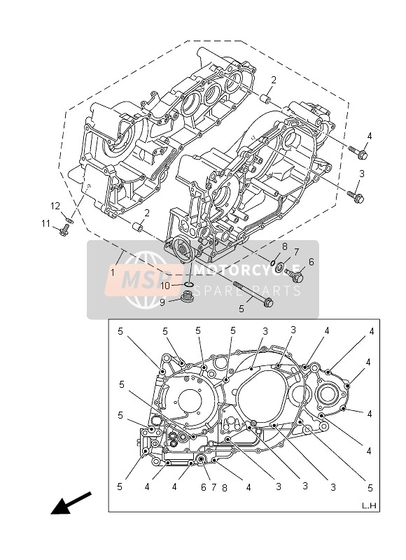 Yamaha XP500 2015 Crankcase for a 2015 Yamaha XP500